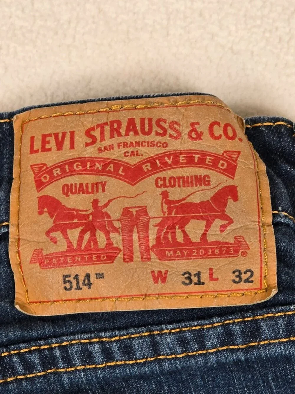 Levis 514 Mens Straight Fit Jeans W31 L32 Denim Blue